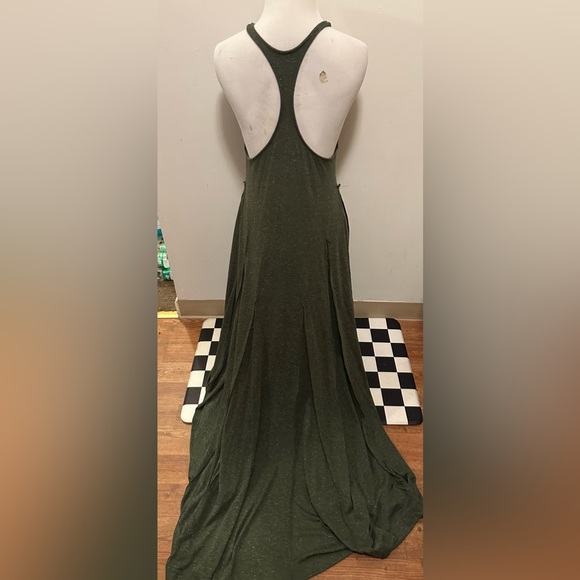 Free People Beach August Nights Hunter Green Boho Maxi Sleeveless Dress Sz M - Picture 6 of 7